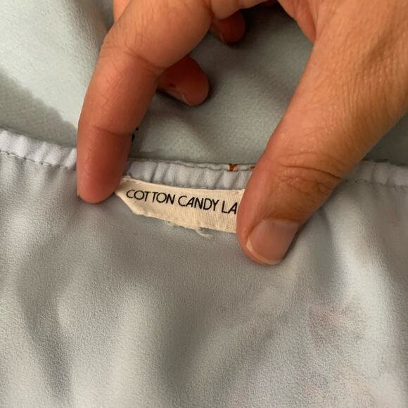 Cotton Candy LA Large Silky tie neck halter dress Empire waist Floral print - Picture 4 of 5